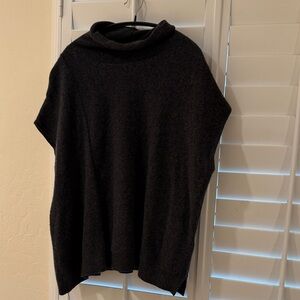Anthropologie Cashmere Dark Gray Poncho Sweater